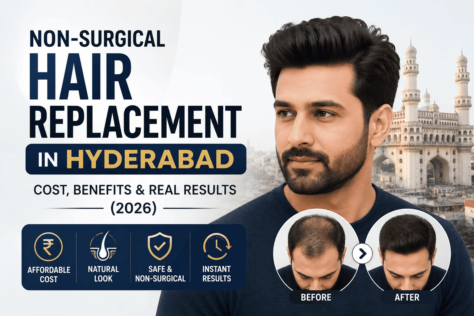 Non-surgical hair replacement in Hyderabad